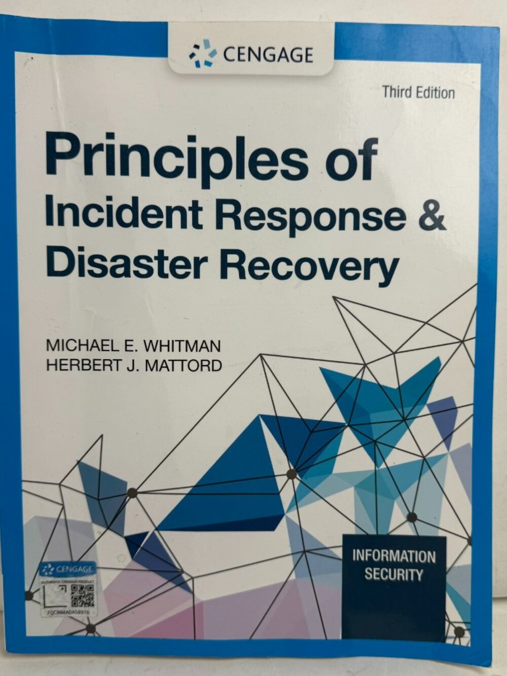 Principles of Incident Response & Disaster Recovery 3rd Edition Whitman Cengage